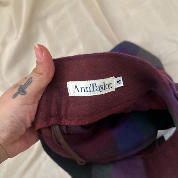 plaid wool maxi pleated skirt - Picture 8 of 8